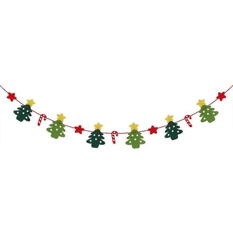 Décoration de Noël de 3 mètres : guirlande de fanions, étoiles et décorations suspendues en forme de canne à sucre pour sapin de Noël, idéale pour décorer votre maison pendant les fêtes.