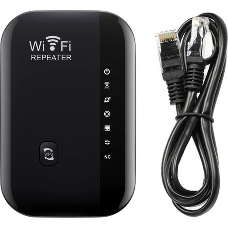 Répéteur WiFi 300M Amplificateur de Signal Sans Fil 7 LED Extender WiFi avec Port Ethernet Installation Simple Modes Répéteur/AP 2 Modes Portable Modem Wifi Booster (1/3)