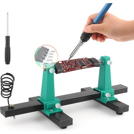 5 Tailles -Support de Carte de Circuit Imprimé Réglable Support Soudure Jig Support Pince de Réparation Support de Carte de PCB avec Support pour Fer à Souder, Rotation de 360° Kit de Soudure (1/5)
