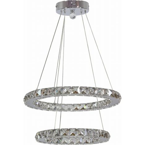Lampadario LED Cristallo Candellux Lords Ø42 Cromato (1/2)