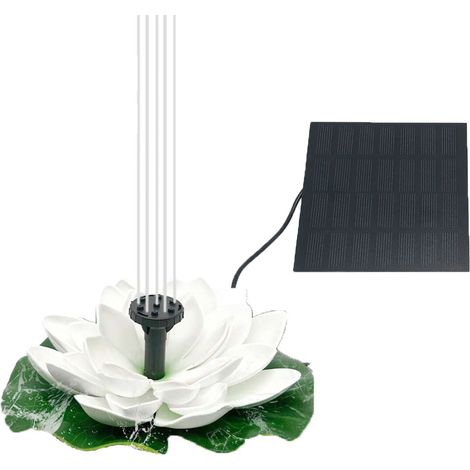 Fontaine Solaire Lotus - Pompe Flottante Sans Fil Pour étang Et Aquarium - Décoration Jardin Extérieur - 1 Pièce (1/5)