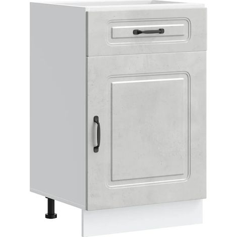 Mobile da cucina Kalmar pratico contenitore 50 x 46 x 81,5 cm stile moderno legno composito grigio cemento 020049904