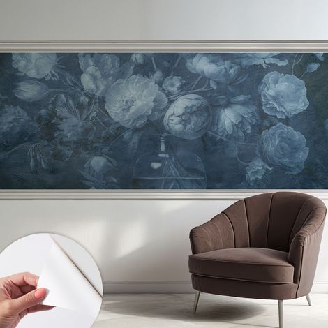 Papier peint adhésif autocollant pour salon chambre à coucher peint imprimé pour mur Composition florale 250x104 cm (1/5)