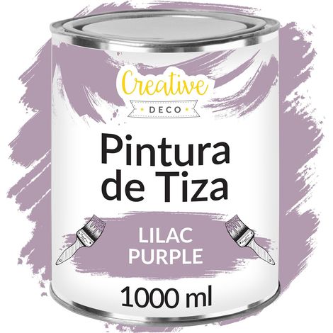 Creative Deco Pintura a la Tiza Lila 1L Mate y Lavable para Muebles de Madera