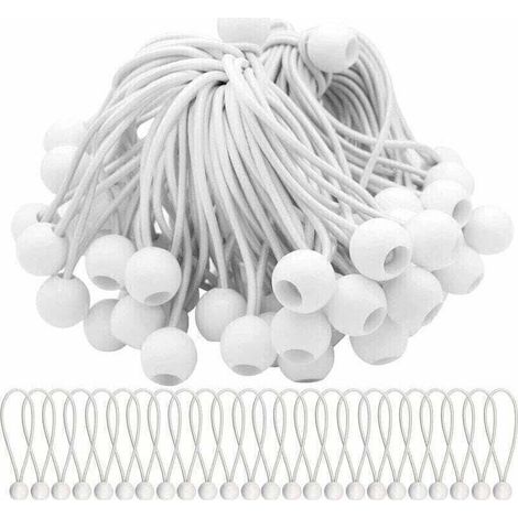 Lot de 40 Tendeur Elastique Cordons Élastiques avec Boules Sandow Elastique Boules Elastiques pour chapiteaux, tentes, bannières et bâches (1/3)