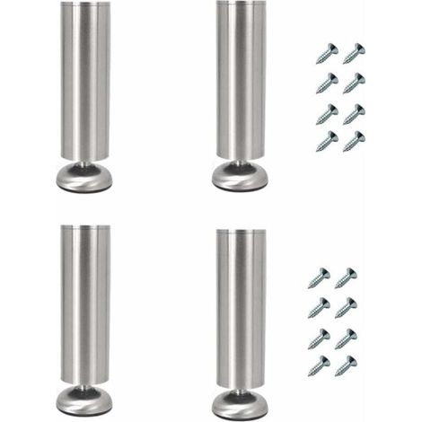 Set di 4 gambe regolabili per mobili, lunghe 20 cm, extra spesse, in acciaio inox, gambe per mobili per tavolini da caffè, mobili TV, gambe di supporto per mobili da bagno (1/4)
