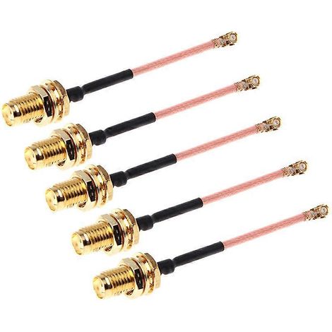 5 Pièces Câble d'Extension RG178 5cm SMA Femelle Doré à IPEX MHF4