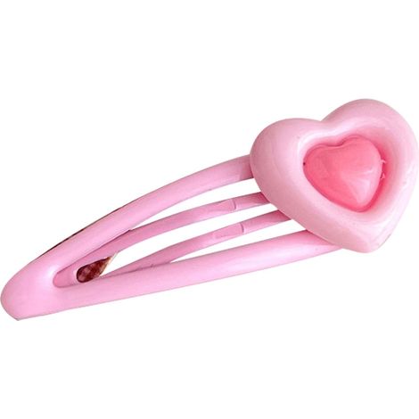 Pince à cheveux cœur anti-dérapante pour filles, épingle multifonction mignonne cartoon, lot de 2 (1/5)