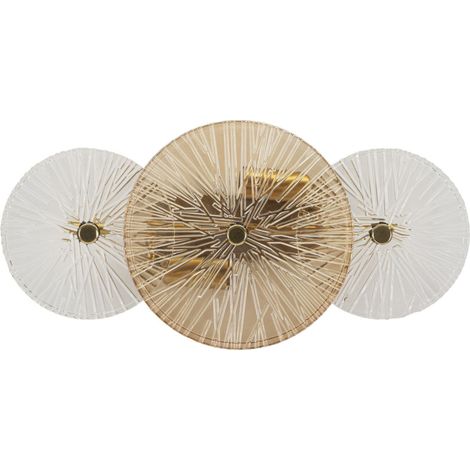 Applique da parete Osaka in ferro oro, marrone e vetro trasparente