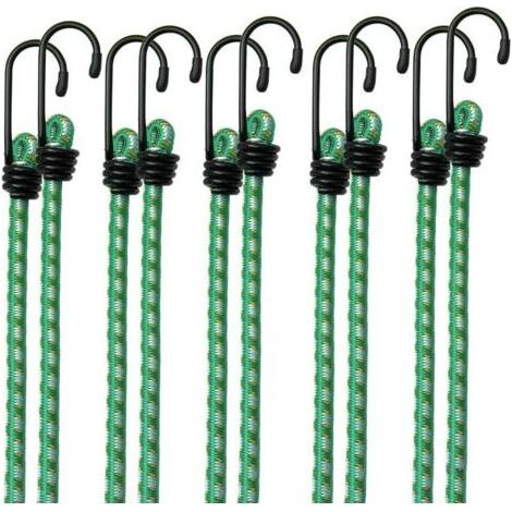 10x Tendeurs élastiques en Caoutchouc, tendeurs Bagage Extension 75cm (1/4)