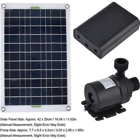 Pompe à eau solaire 50 W, débit 800 l/h, 12 V CC, silencieuse, compatible avec les fontaines de jardin et familiales - WELLNGS (1/5)