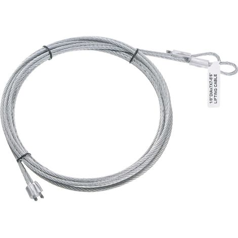 2 Pièces 8,6 Pieds (2 Mètres) Câble de Porte de Garage de 3 mm de Diamètre, en Acier Galvanisé (1/5)