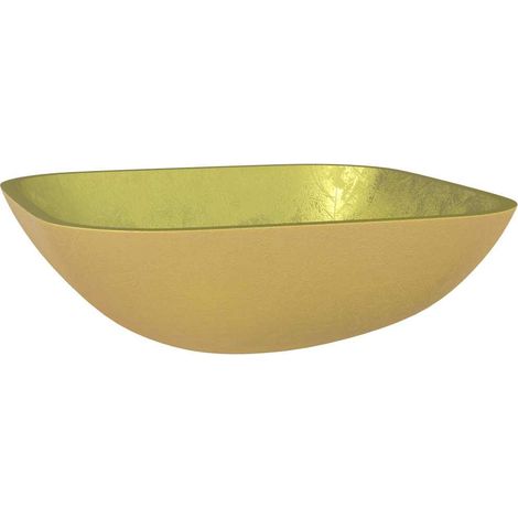 Waschbecken/Waschmuschel/Waschtisch Glas 42x42x14 cm Gold (1/5)