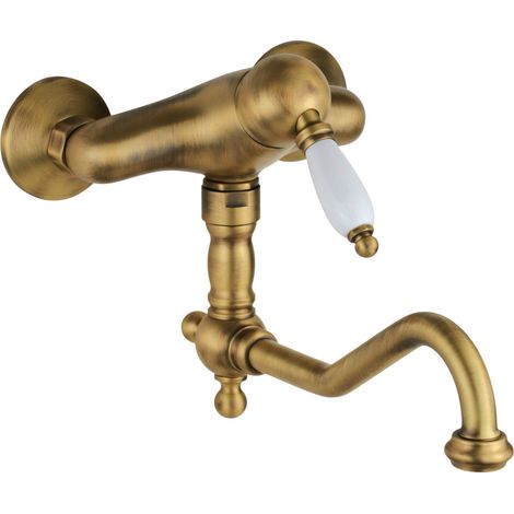 Mélangeur d'évier de cuisine couleur bronze avec fixation murale Gattoni Orta Old 2762/27VB.OLD  Bronze