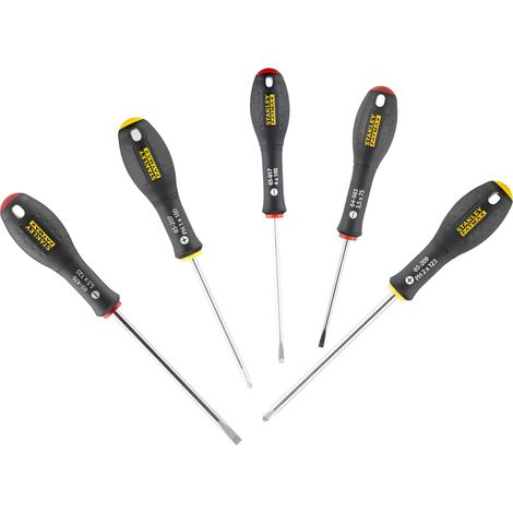 Stanley FatMax 5-Piece Screwdriver Set (Slotted and Phillips) - Durable Professional Tools (1/2)