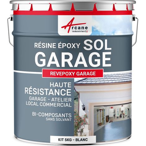 Epoxidharzlack: Garagenboden - REVEPOXY GARAGE - Weiß - kit 5kg bis zu 16m² für 2 Schichten