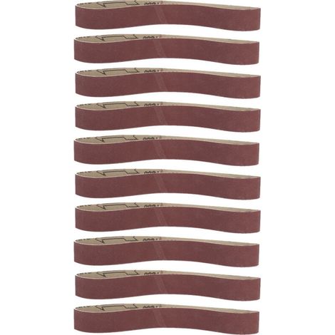 10pcs Courteille de Ponçage, 10pcs Alumine Band Abrasif Grinding 1,2x2.1 Pouces 30x533 Mm Sandintes de Ponceuses Sangle de Papier de Verre 533 30 pour et Déburlant 1000 (600 Connexion de (1/5)