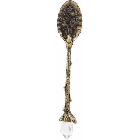 Cuillère à café en forme de tête de cristal, cuillère à dessert en forme de motif vintage (Bronze vert) (1/5)