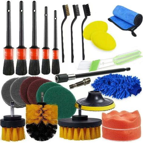 Set mit 26 Reinigungs- und Detailbürsten für die Autowäsche (1/3)