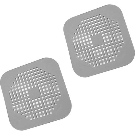 Couvercle de bonde carré pour douche 5,7 pouces, en TPR, attrape-cheveux, bouchon plat en silicone pour salle de bain et cuisine, filtre, protection de bonde de douche, crépine plate