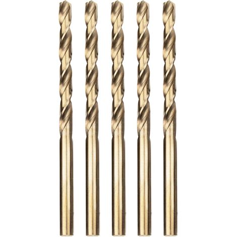 Foret Hélicoïdal Forets à Métaux en Acier Inoxydable, Standard DIN 338 (4.8mm x 86mm x 5pcs) (1/5)