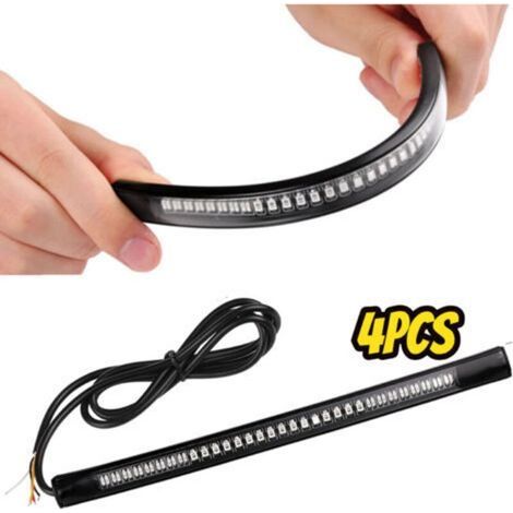 Bande lumineuse LED – Feu stop/clignotant pour moto – 48 LED – Polyvalent et flexible (4 pièces) (1/5)