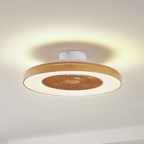 [GEBRAUCHT] B-Ware Lindby LED-Deckenventilator Teleo Deckenventilator Venti holzfarben DC leise CCT