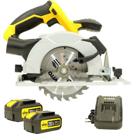 Scie circulaire sans fil 20V Diam 150 mm + 2 Batteries 4.0 Ah + Chargeur rapide VITO (1/4)