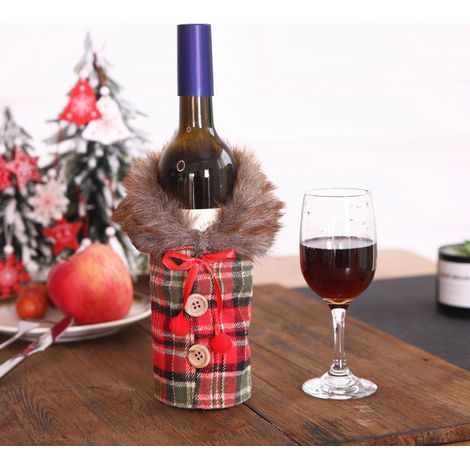 1 set Christmas set, Christmas set Woven Bottle, Christmas decoration Banquet Table Checker (1/2)