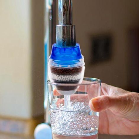 Aktivkohle-Wasserfilter für den Wasserhahn, 1 Stück Mini-Wasserfilter für den Wasserhahn in der Küche, universeller, hochwertiger, runder Anti-Kalk-Wasserfilter für den Wasserhahn in der Küche (6-lagi (1/5)
