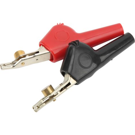 Lot de 2 pinces test à aiguille sans dénudage 25 mm cuivre nickel PVC pour diagnostic électrique auto camion rouge noir (1/5)