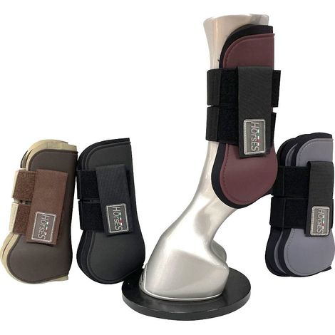 Full, marrone: Paratendini per cavalli con interno in neoprene e doppio strap in veltro