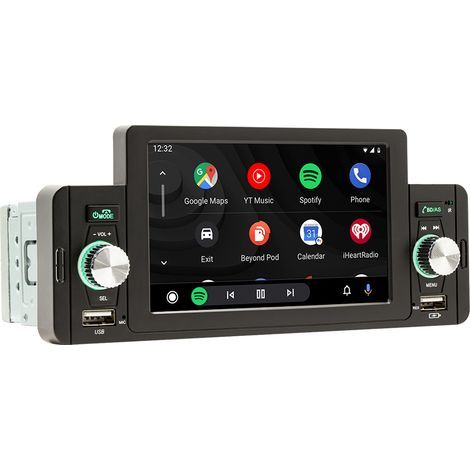 Autoradio Carplay 5 pouces Bluetooth – Écran tactile – Caméra de recul HD – 3 ports USB – Compatible Android Auto et iPhone – Installation 1Din (1/5)