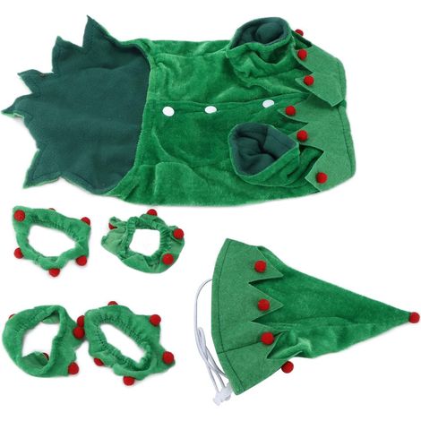 Comfortable Christmas elf style costumes for pets – Fun cosplay outfits for dogs and cats made of soft material for the cold season (XL) (1/5)