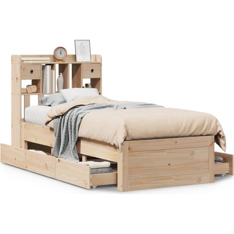 Maison Exclusive - Bücherregalbett ohne Matratze 75x190 cm Massiv