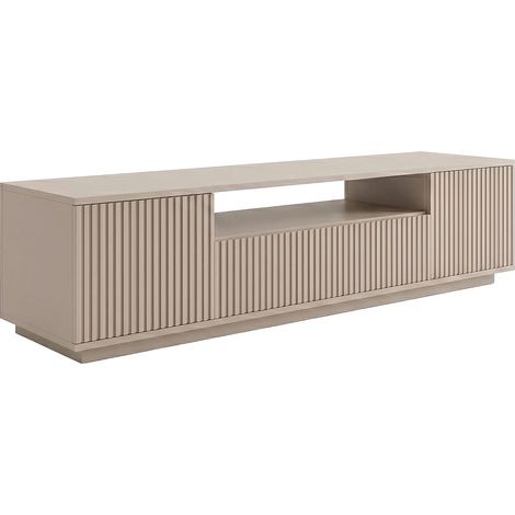 Mobile TV basso con 3 porte e 1 nicchia - Beige - EROLYA (1/5)