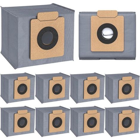 Lot de 10 sacs d'aspirateur avec filtre charbon actif – Anti-odeur – Anti-allergie – Pour station automatique (1/5)