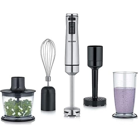 Batidora de mano Severin SM 3774 con set de accesorios premium Negro / Acero inoxidable cepillado 1000 W (1/5)