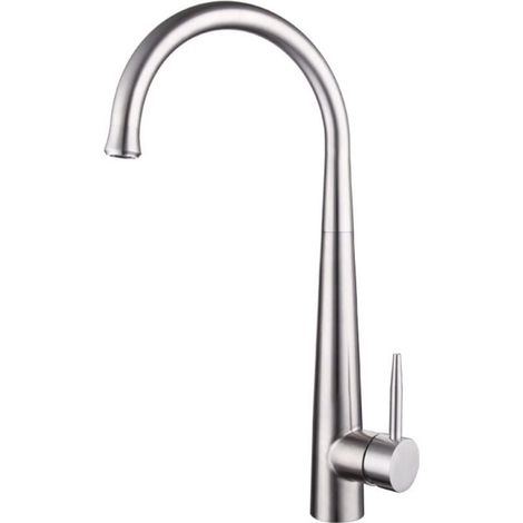 Robinet de cuisine flexible en acier inoxydable noir, mitigeur d'eau chaude et froide, montage sur comptoir, robinet d'évier rotatif à 360° (1/5)