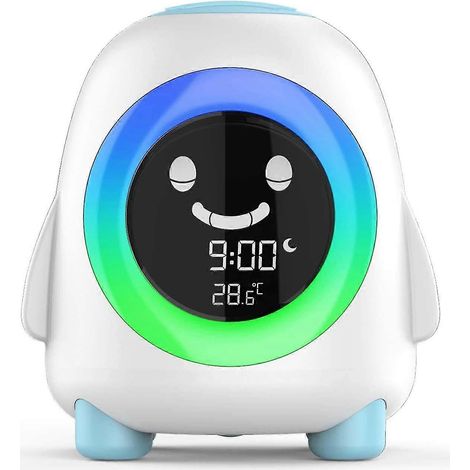 Réveil lumineux avec veilleuse LED et horloge numérique bleue (1/5)