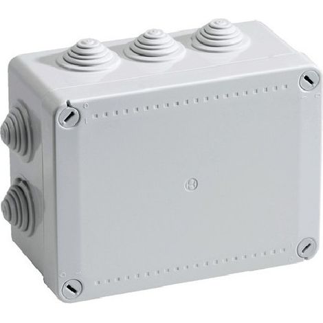 Verteilerkasten Pico IP55 mit abgestuften Endkappen 190x140x70 960° Grau