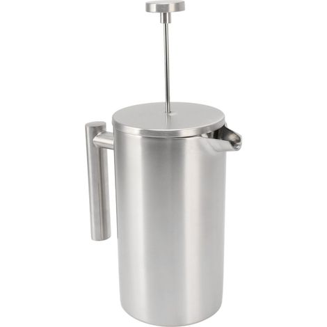 Cafetière à piston French Press, compatible lave-vaisselle, double paroi isolée, en acier inoxydable antirouille, avec filtre, 1 L (1/5)
