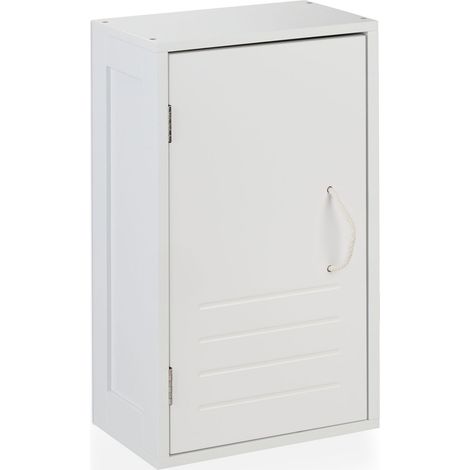 Armadio pensile da bagno compatto portaoggetti piccolo spazio 60 x 30 x 60 cm in legno bianco 130013333