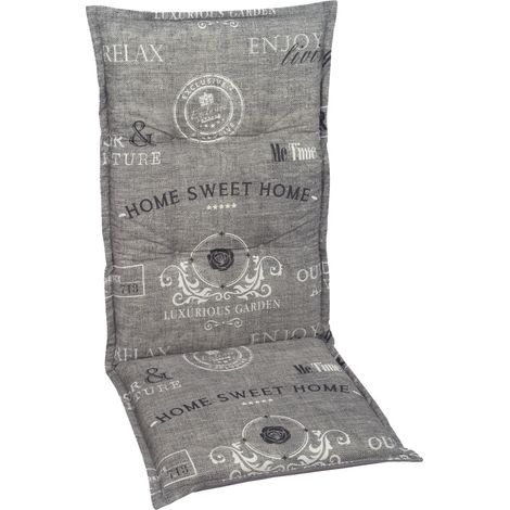 GO-DE Sesselauflage hoch 50 x 120 x 6 cm grau (1/3)