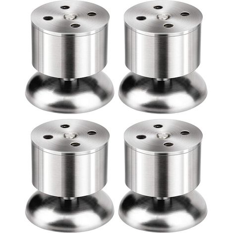 SHINING HOUSE Juego de 4 patas para muebles de acero inoxidable ajustables (50 x 60 mm) (1/5)