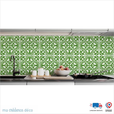 Crédence : Carrelage classique 4 - Couleur Vert jaune - Alu composite - 60 - 120 (1/3)