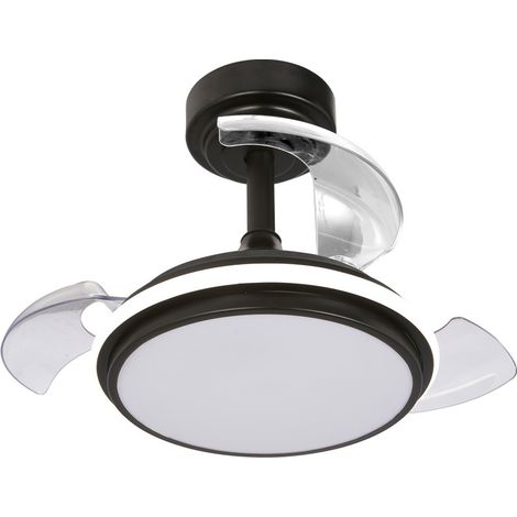 Cristalrecord Ventilatore da Soffitto Elegante Nero 32-55 cm LED (1/5)