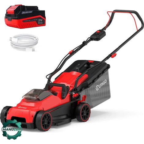 Manuzen - Tondeuse à Gazon Sans Fil 21V 33cm Puissante et Silencieuse 32L (1/4)