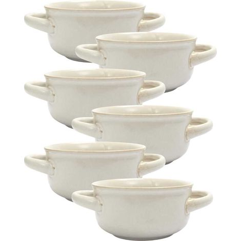 Set de 6 bols à soupe en Grés du Temps beige (60ml)