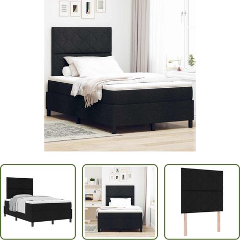 vidaXL Schlafzimmer - Boxspringbett mit Matratze Schwarz 120 x 190 cm Stoff (1/5)